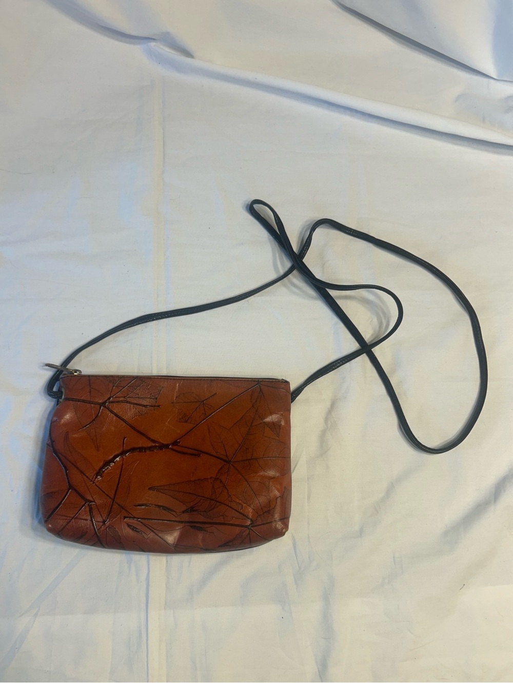 Vintage hand tooled crossbody bag